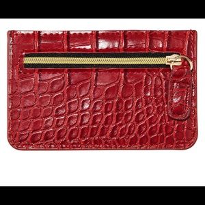 B-low the belt red croc card holder